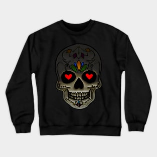 Day of the Dead Metallic Look Skull Halloween Design Crewneck Sweatshirt